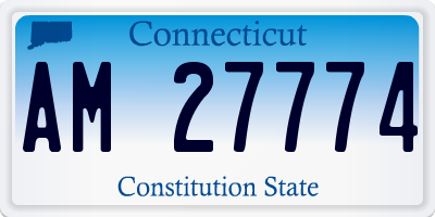 CT license plate AM27774
