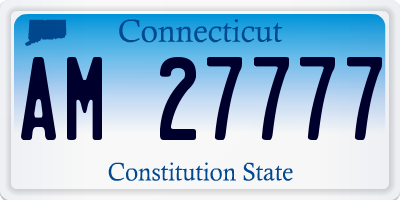 CT license plate AM27777