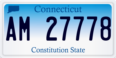 CT license plate AM27778