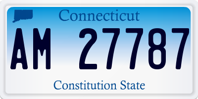 CT license plate AM27787