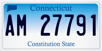CT license plate AM27791