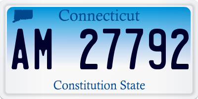 CT license plate AM27792