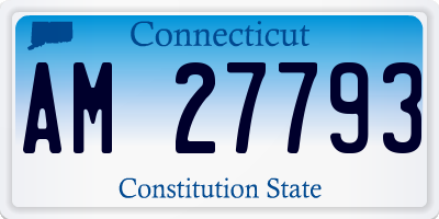 CT license plate AM27793