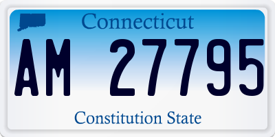 CT license plate AM27795