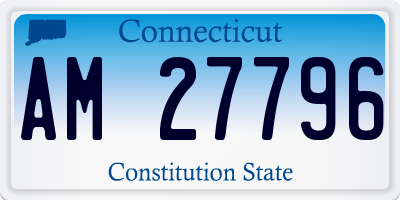 CT license plate AM27796