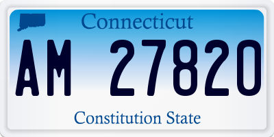 CT license plate AM27820