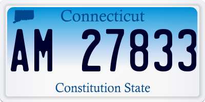 CT license plate AM27833