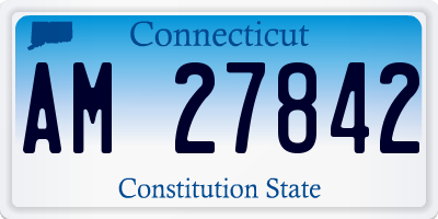 CT license plate AM27842