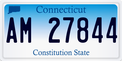 CT license plate AM27844
