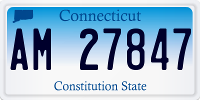 CT license plate AM27847