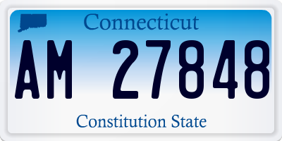 CT license plate AM27848