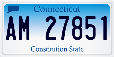 CT license plate AM27851