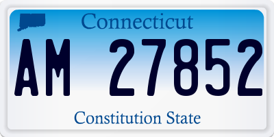 CT license plate AM27852