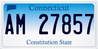 CT license plate AM27857