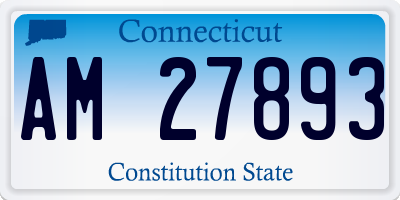 CT license plate AM27893