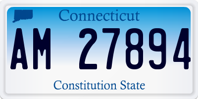 CT license plate AM27894
