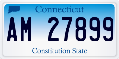 CT license plate AM27899