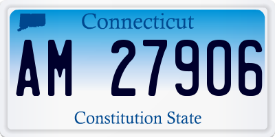 CT license plate AM27906