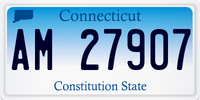 CT license plate AM27907