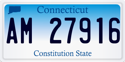 CT license plate AM27916