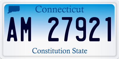 CT license plate AM27921