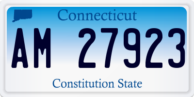CT license plate AM27923