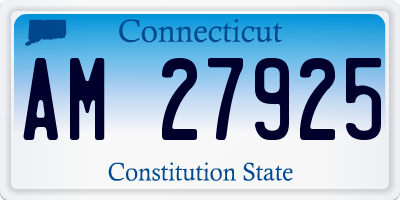 CT license plate AM27925