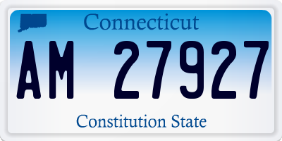 CT license plate AM27927
