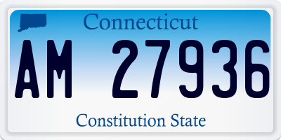 CT license plate AM27936