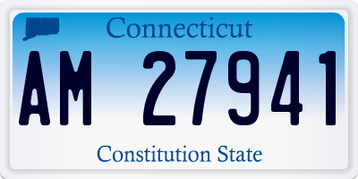 CT license plate AM27941