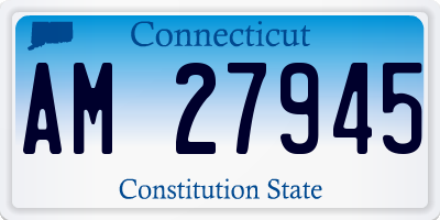 CT license plate AM27945
