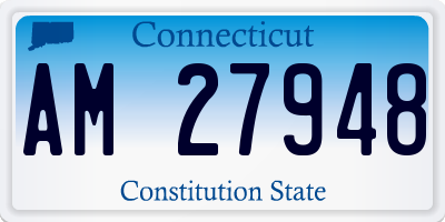 CT license plate AM27948