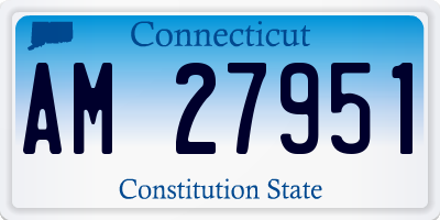 CT license plate AM27951