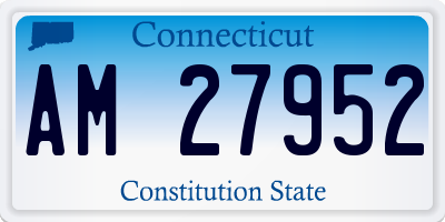 CT license plate AM27952