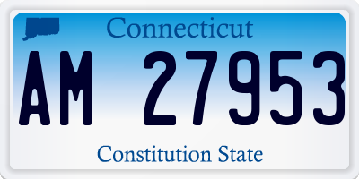 CT license plate AM27953