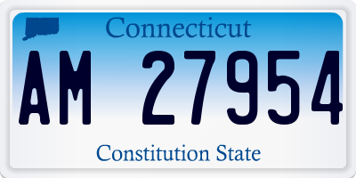 CT license plate AM27954