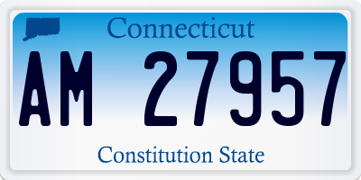 CT license plate AM27957