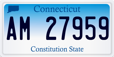 CT license plate AM27959