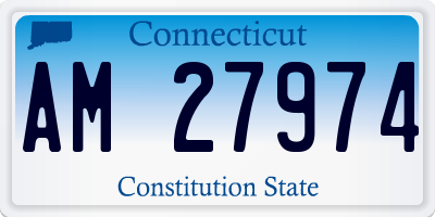 CT license plate AM27974