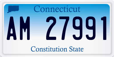 CT license plate AM27991
