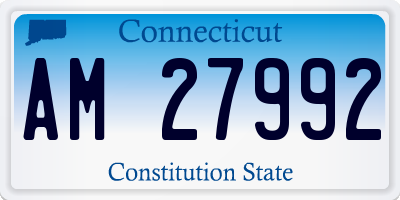 CT license plate AM27992