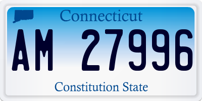 CT license plate AM27996