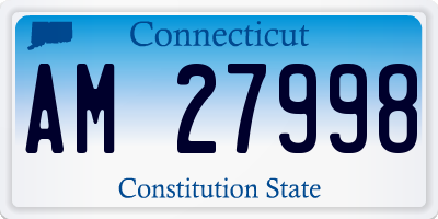 CT license plate AM27998