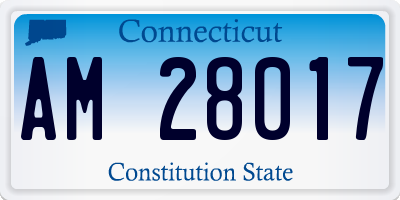CT license plate AM28017