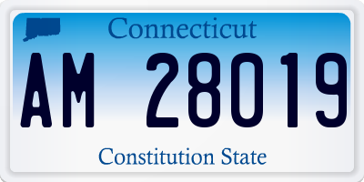 CT license plate AM28019