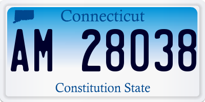 CT license plate AM28038