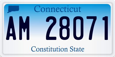 CT license plate AM28071