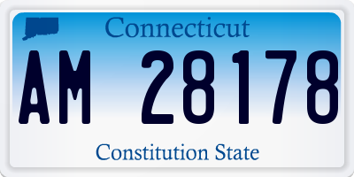 CT license plate AM28178