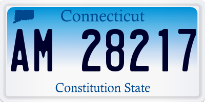 CT license plate AM28217