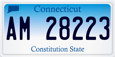 CT license plate AM28223